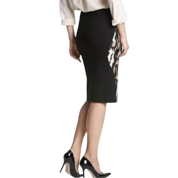 DIANE VON FURSTENBURG Mae Mikado Animal Print Pencil Skirt Wool Silk Knit Sz 10 - Picture 2 of 16